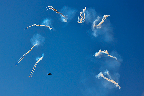 F/A-18 Hornet -soolo nähtiin Turku Airshow'ssa 15.–16. kesäkuuta 2019. Kuva: Tuulia Kujanpää/puolustusvoimat