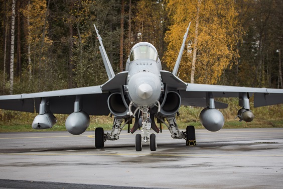 An armed F/A-18 Hornet