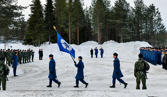 Ilmavoimien 101. vuosipäivää juhlistettiin Lapin lennostossa 1. maaliskuuta. Kuva: Minna Pyykönen / ilmavoimat