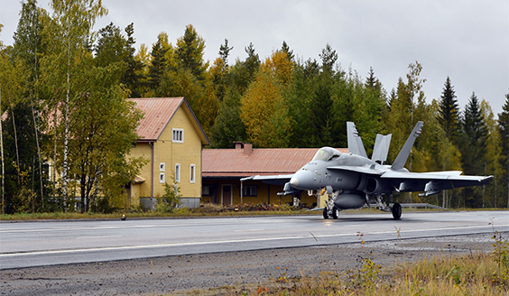 Hornet at a road base during exercise Baana 22.