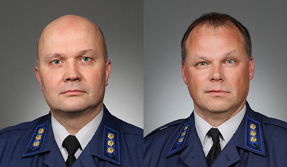 Eversti Mikko Kauppala ja eversti Antti Koskela