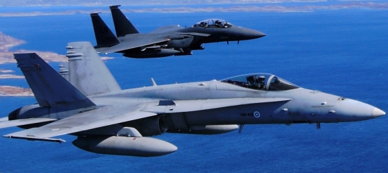 F/A-18C Hornet and F-15E Strike Eagle.