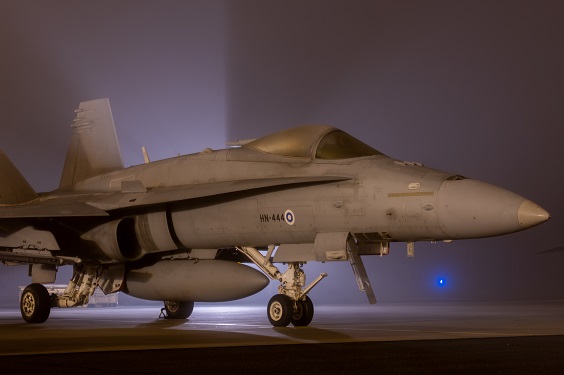 F/A-18 Hornet standing on the apron